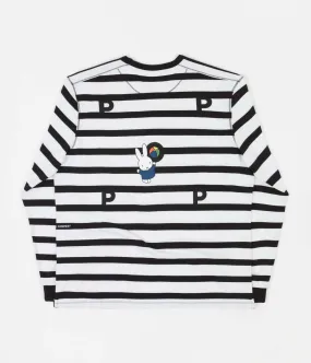 Pop Trading Company Miffy Striped Long Sleeve T-Shirt - Black / White