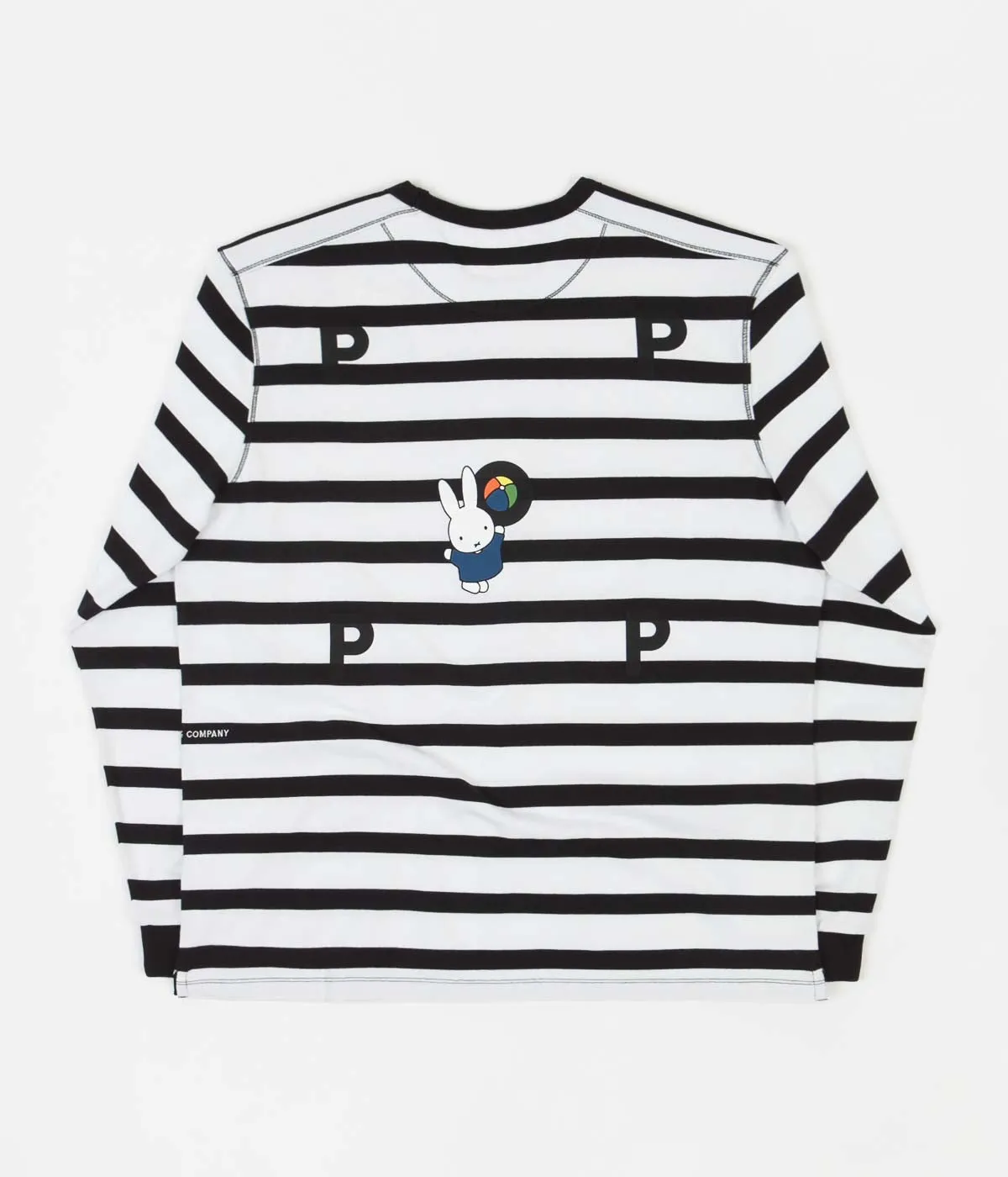 Pop Trading Company Miffy Striped Long Sleeve T-Shirt - Black / White