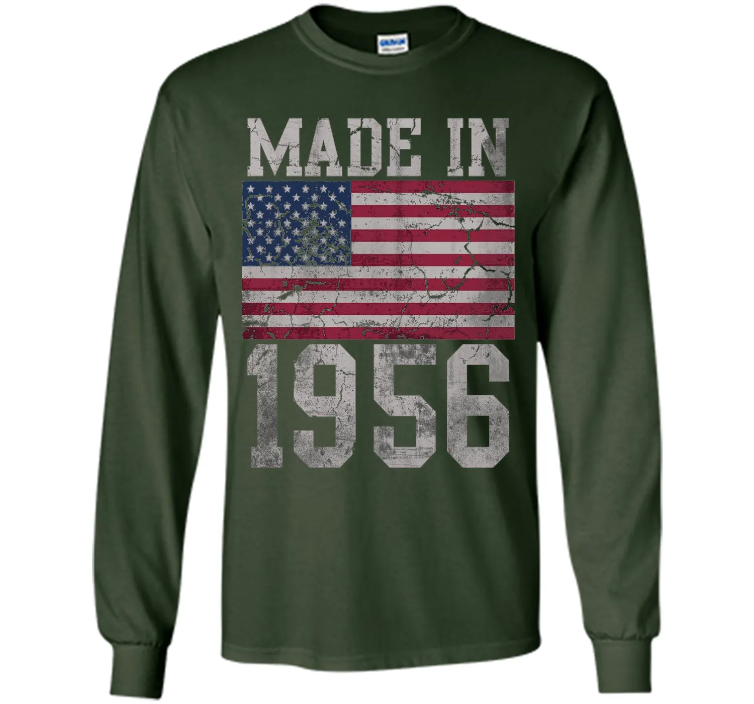 Popular 60th Birthday Made In 1956 American Flag T-Shirt