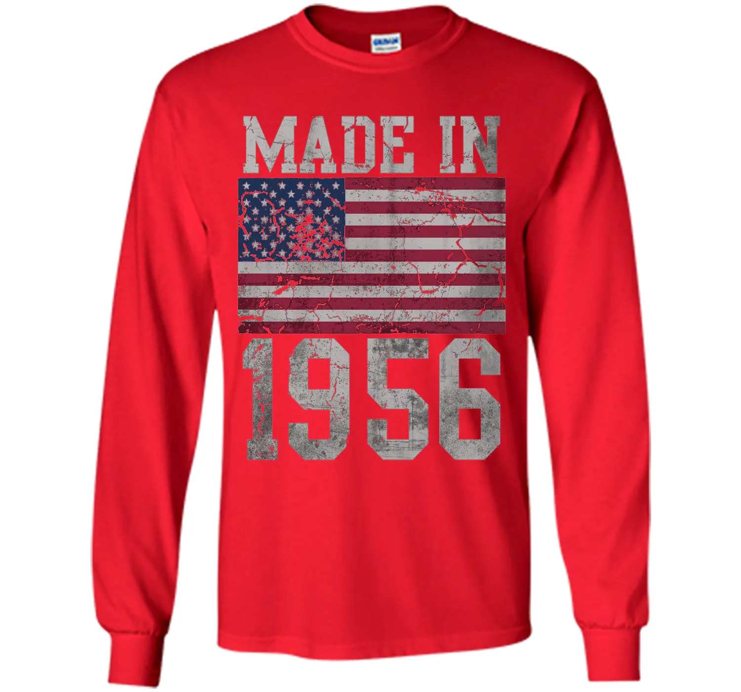 Popular 60th Birthday Made In 1956 American Flag T-Shirt