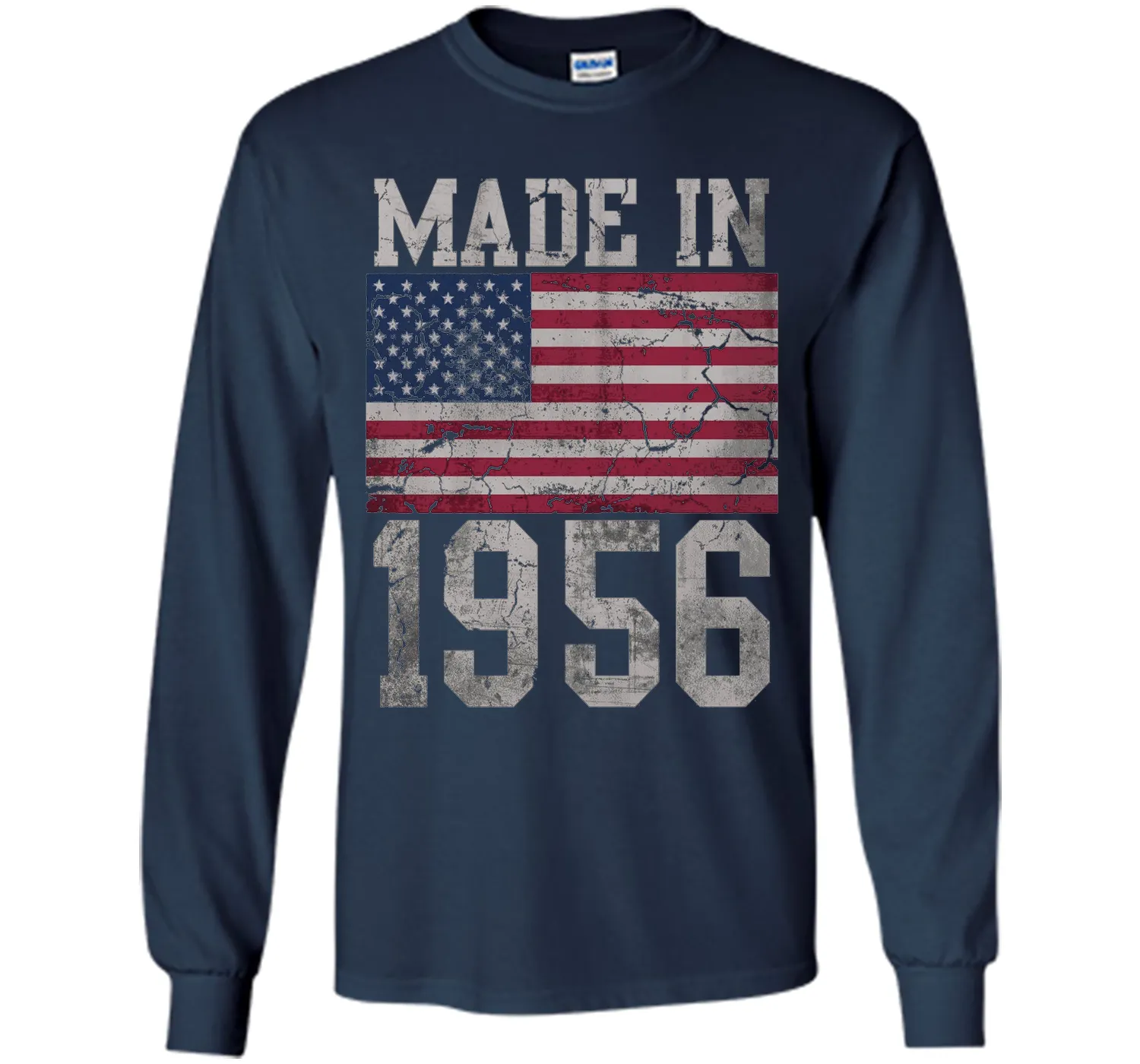Popular 60th Birthday Made In 1956 American Flag T-Shirt