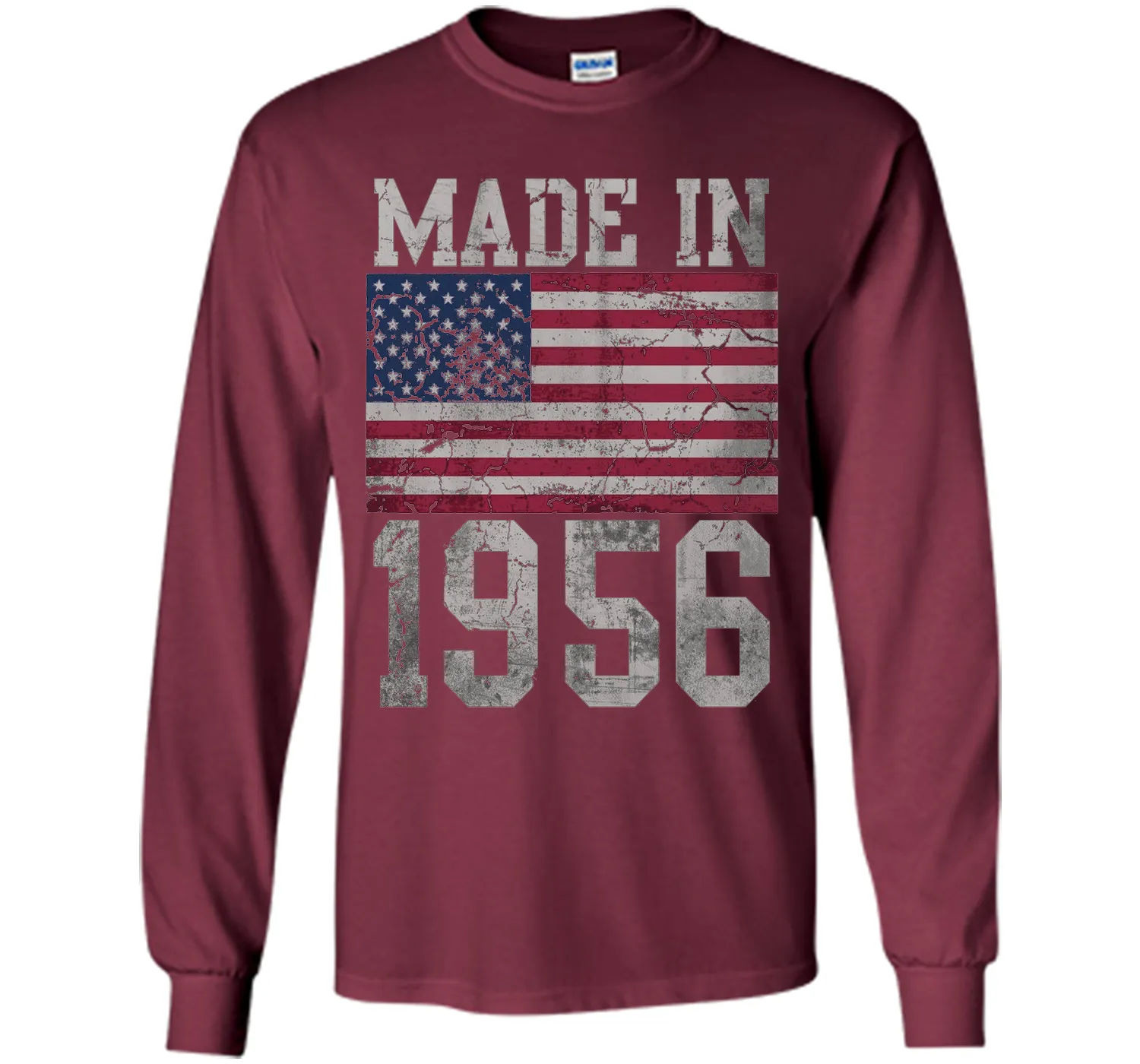 Popular 60th Birthday Made In 1956 American Flag T-Shirt