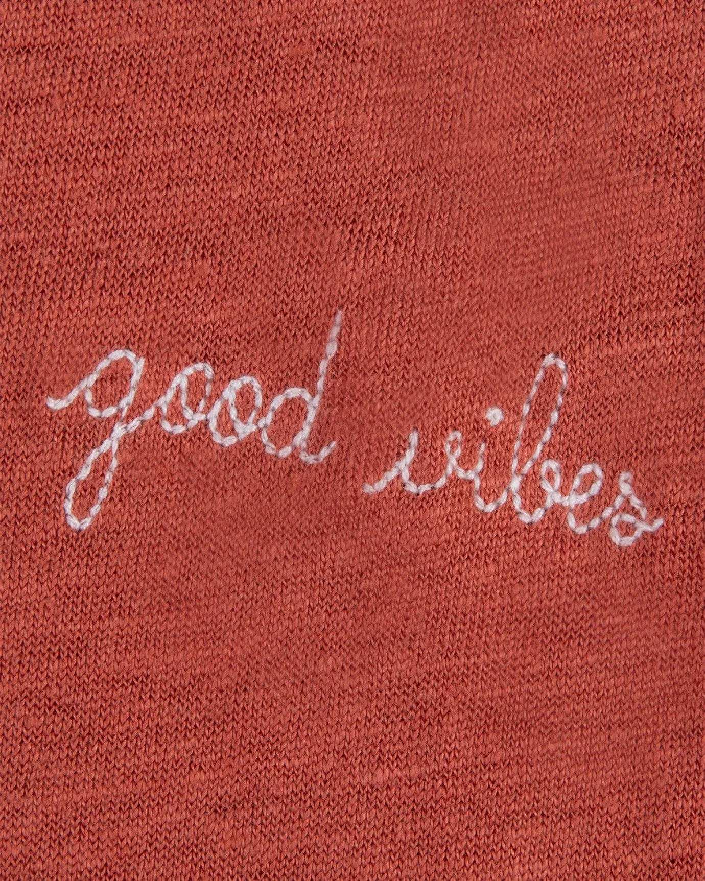 "Good Vibes" linen chateau t-shirt