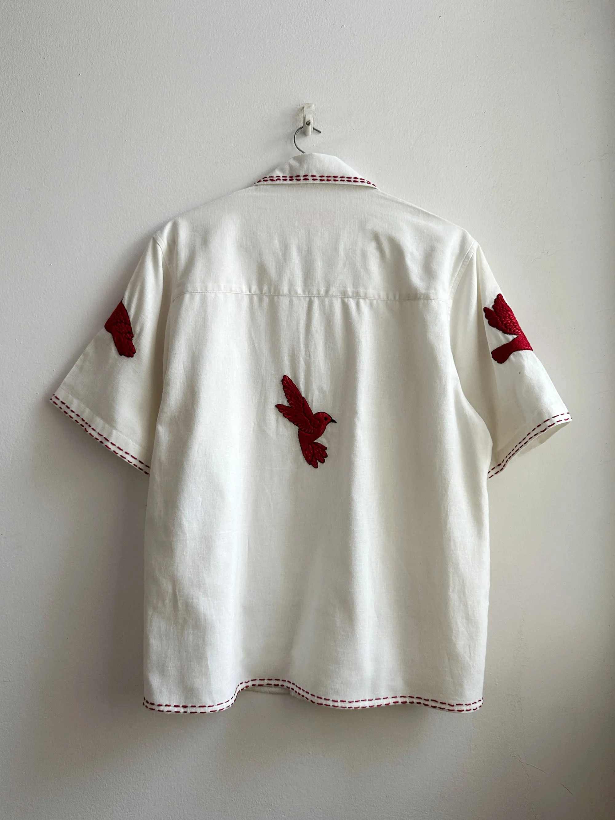 "Lovebirds" hand embroidered Shirt