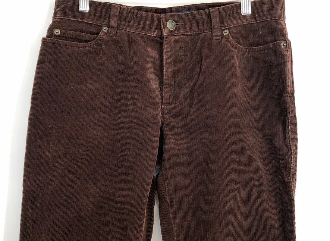 Ralph Lauren Women's Brown Corduroy Trouser Pants - Size 6