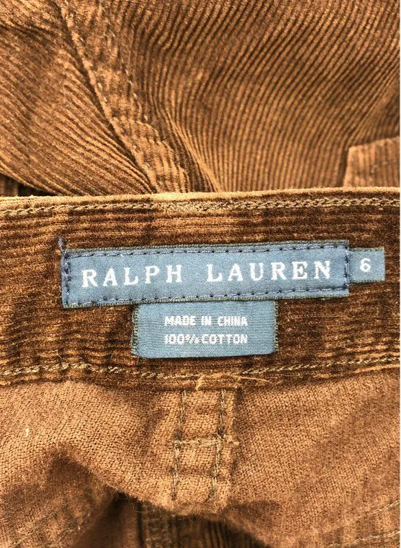 Ralph Lauren Women's Brown Corduroy Trouser Pants - Size 6