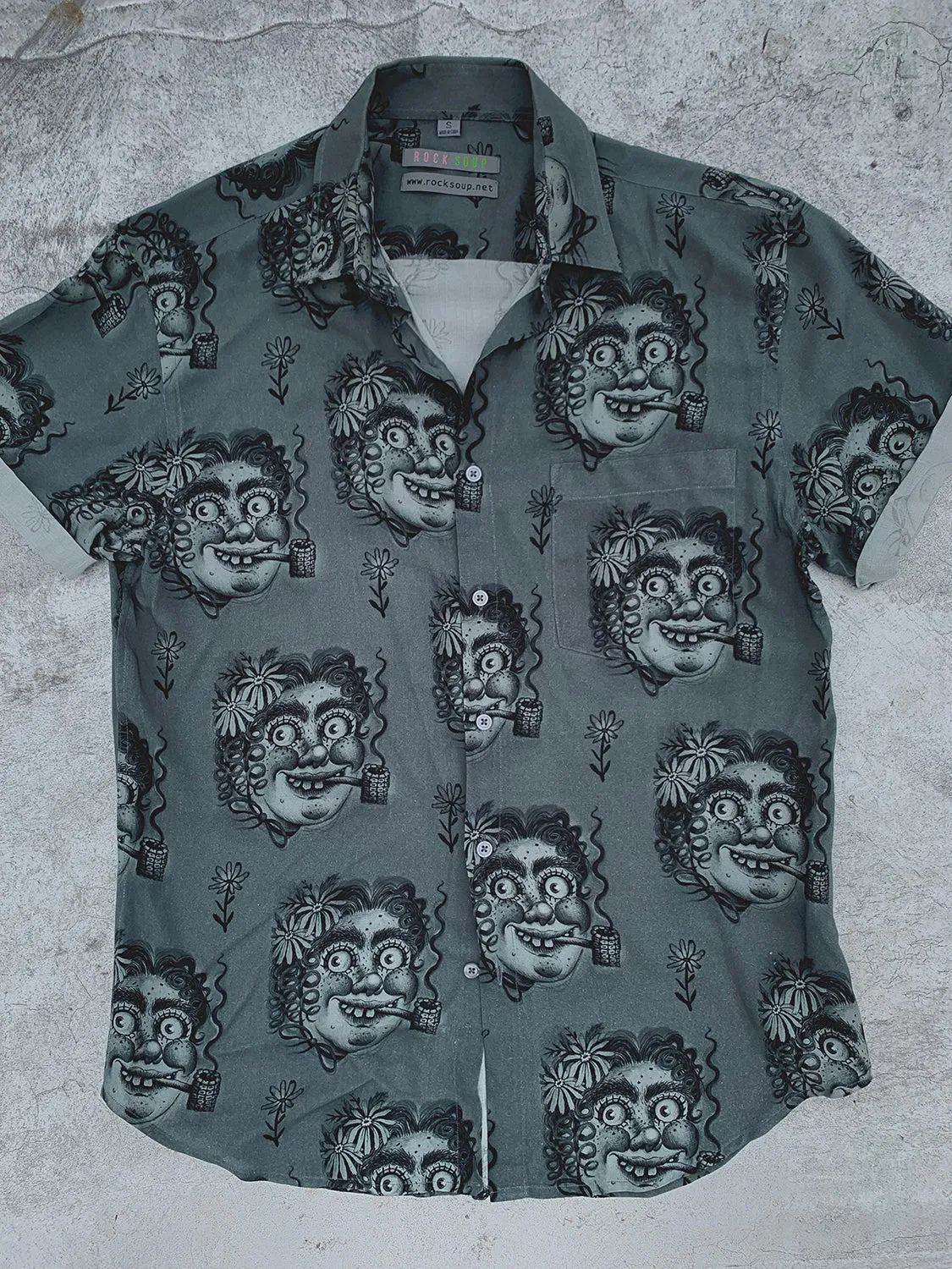 REBECCA MORGAN SS Button-Down Shirt | Grey
