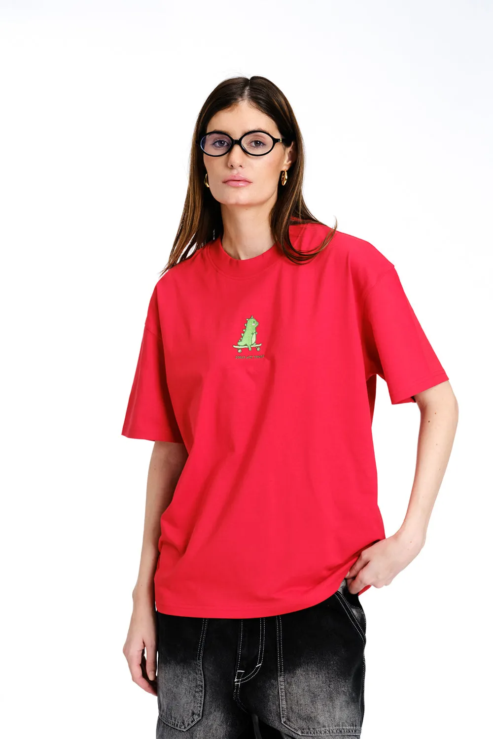 Red Sorry Not Today Oversized T-shirt
