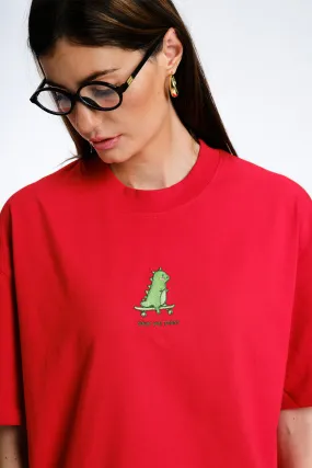 Red Sorry Not Today Oversized T-shirt