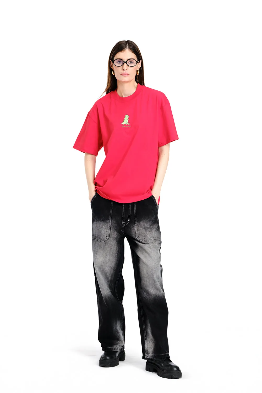 Red Sorry Not Today Oversized T-shirt