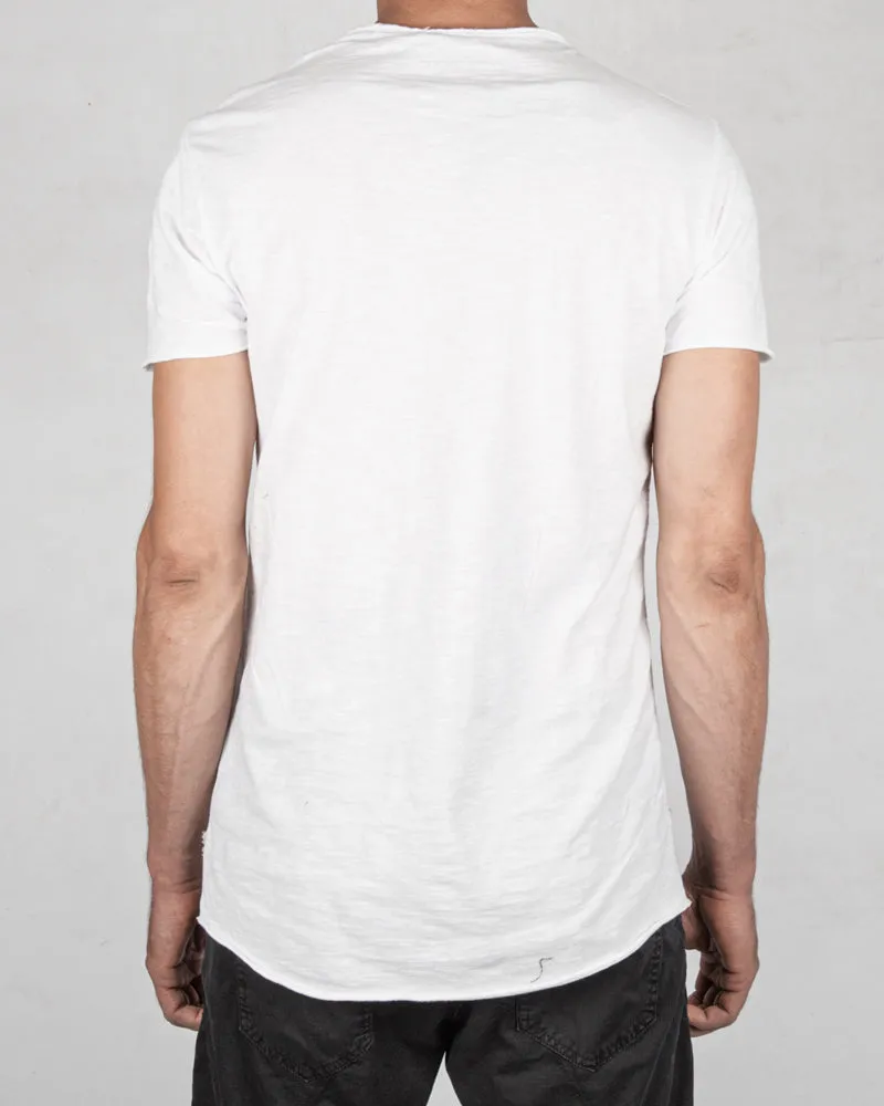 Regular fit linen cotton tshirt white