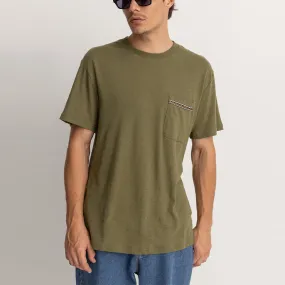 Rhythm Mens Linen S/S T-Shirt - Olive