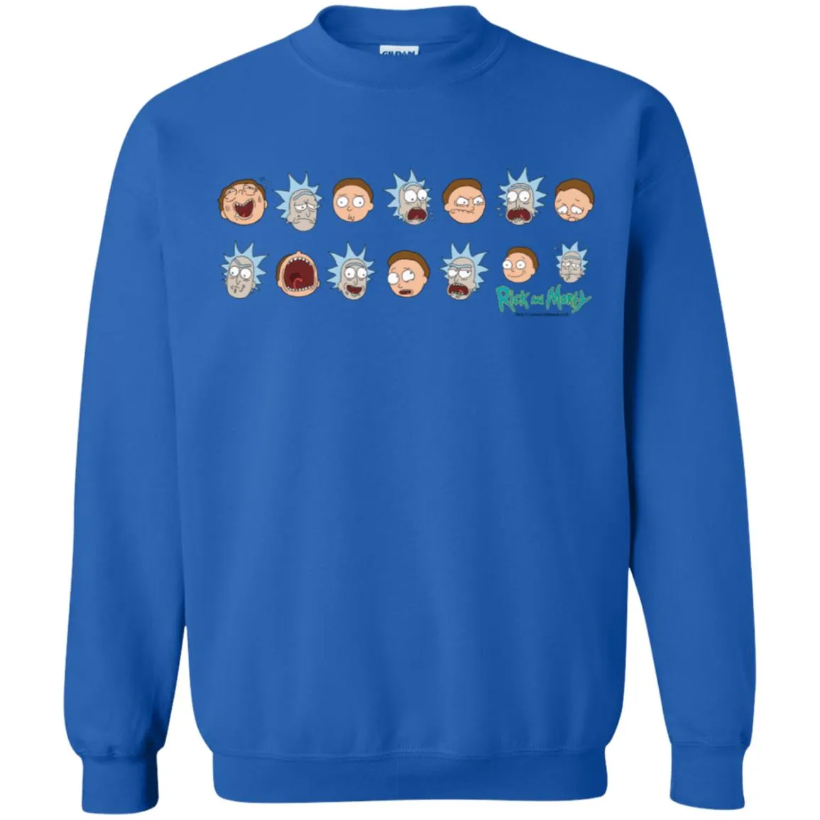 Rick And Morty Expressions Unisex Crewneck Pullover Sweatshirt