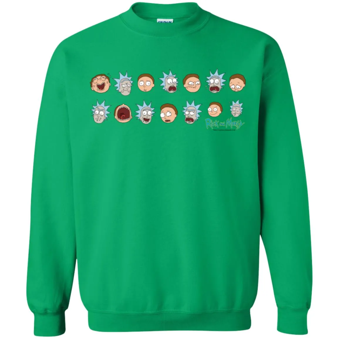 Rick And Morty Expressions Unisex Crewneck Pullover Sweatshirt