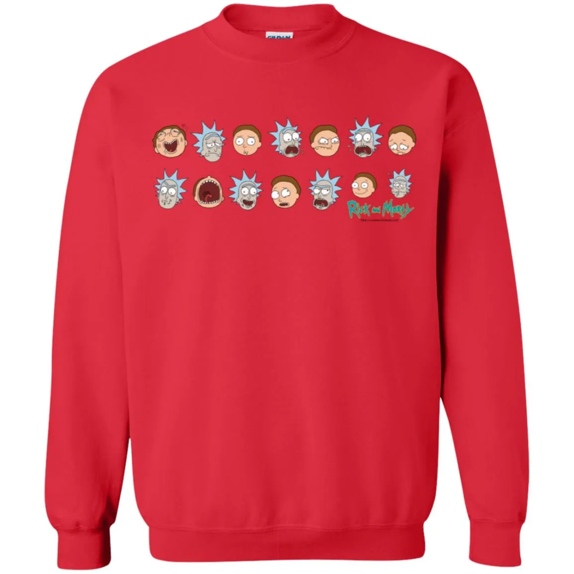 Rick And Morty Expressions Unisex Crewneck Pullover Sweatshirt