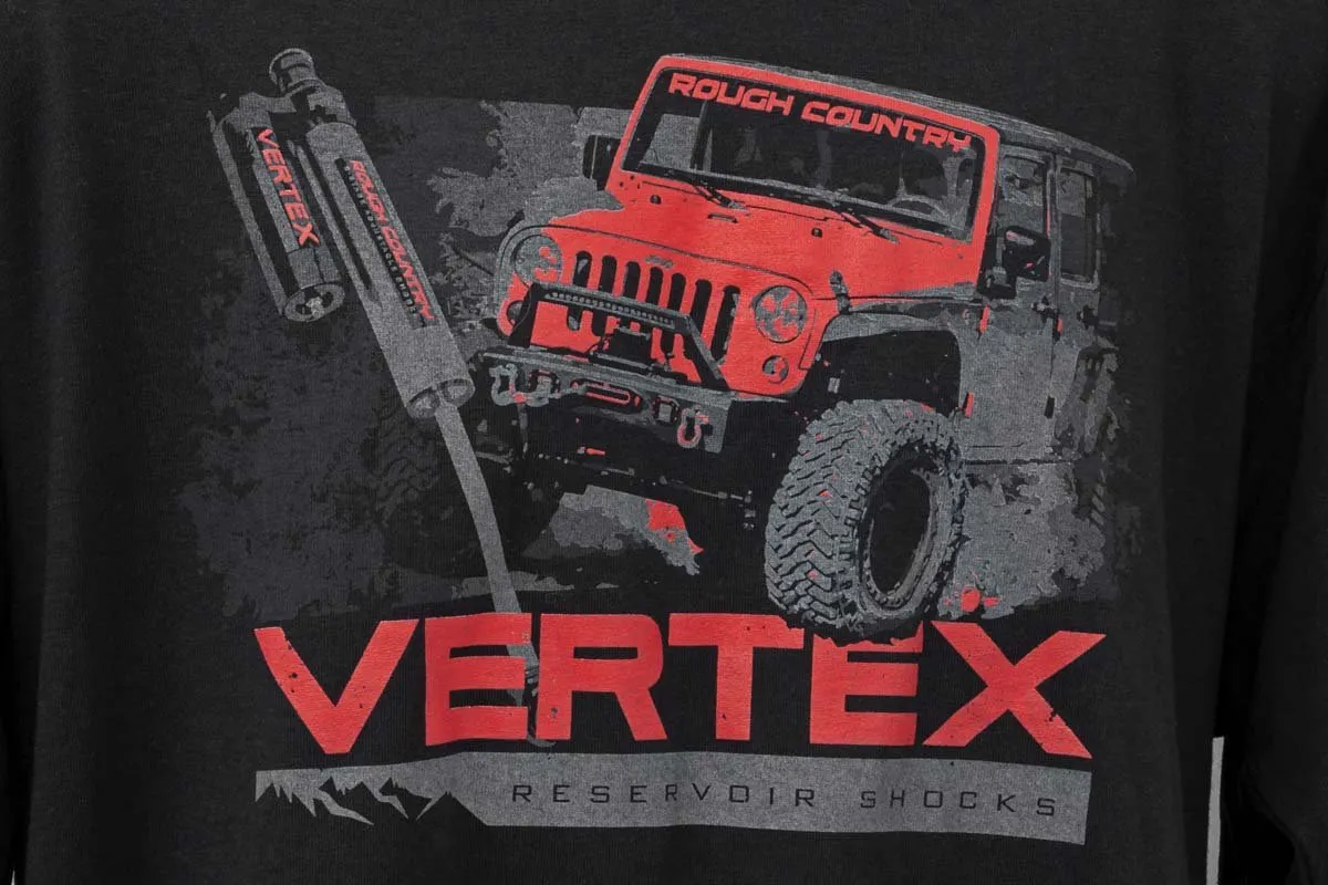 Rough Country T-Shirt - Long Sleeve - Vertex - Black - 3XL