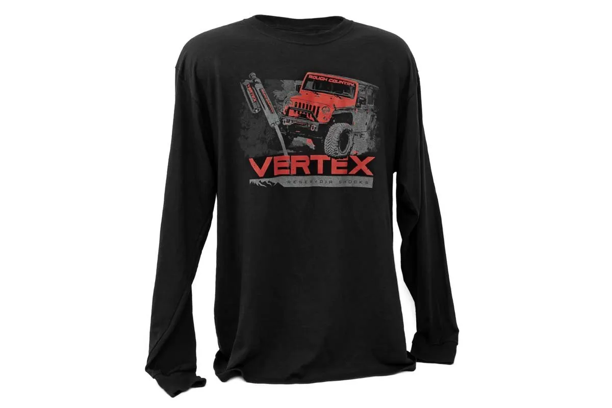 Rough Country T-Shirt - Long Sleeve - Vertex - Black - 3XL