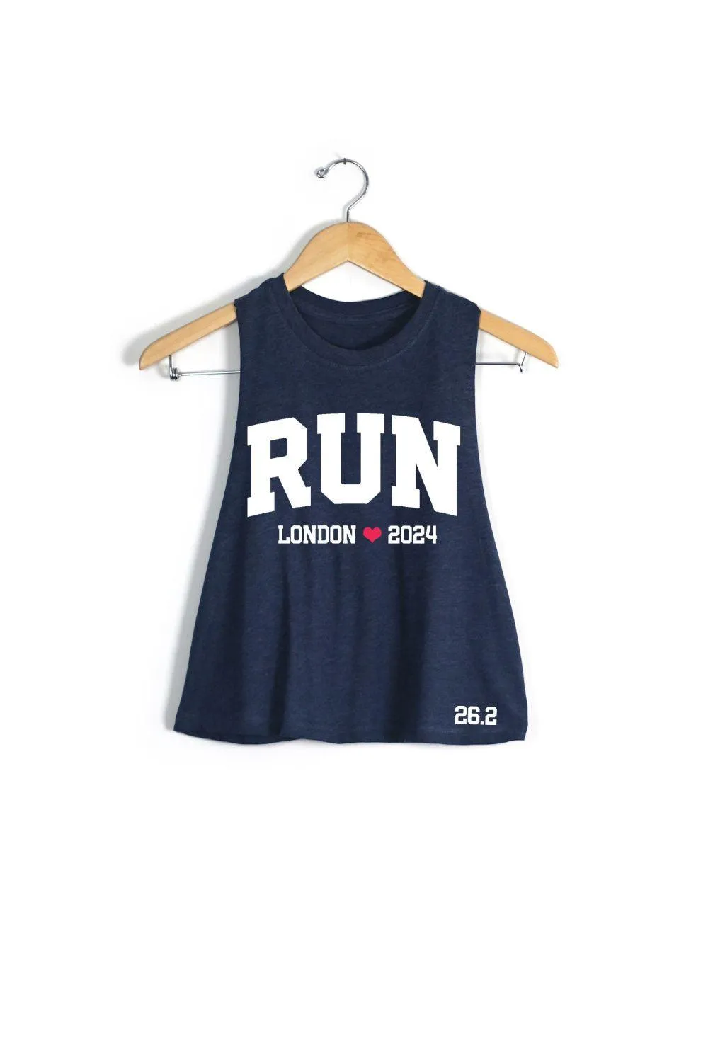 RUN London 2024 Racerback Crop Tank