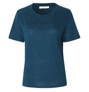 Samsoe & Samsoe Agnes Linen T-Shirt – Gibraltar Sea