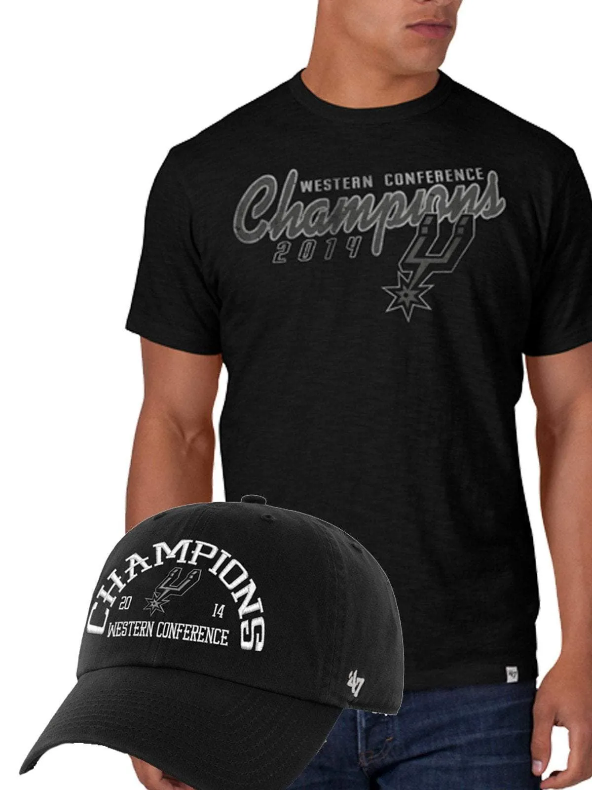 San Antonio Spurs 2014 NBA Western Conference Champions Shirt Hat Pack