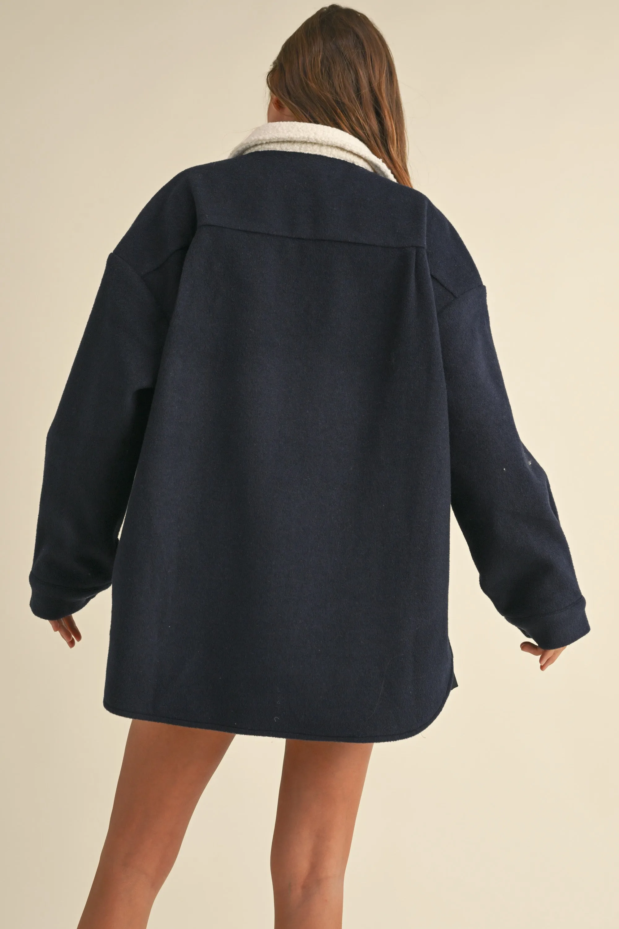 Shearling Collared Shacket - SALE