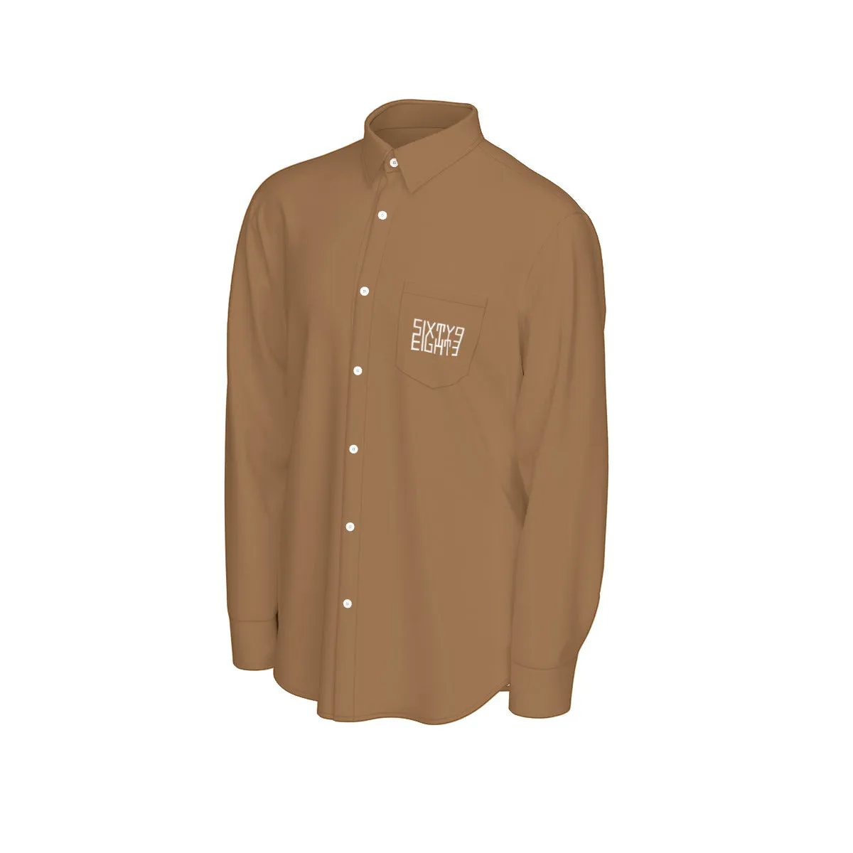 Sixty Eight 93 Logo White Chocolate Men's Cotton Long Sleeve Shirt