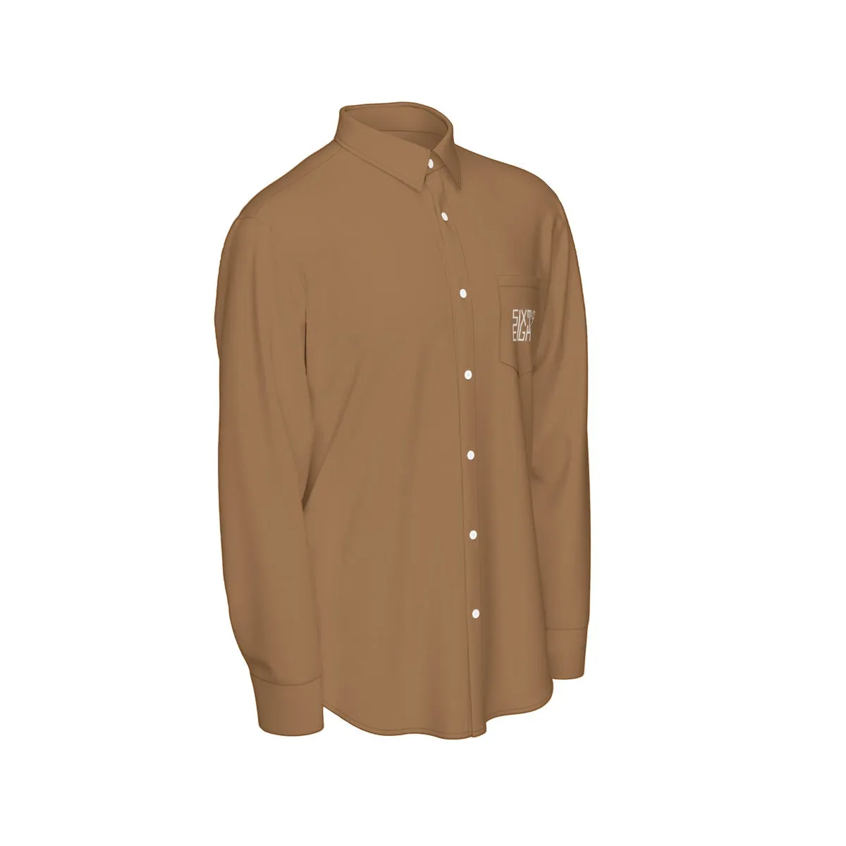 Sixty Eight 93 Logo White Chocolate Men's Cotton Long Sleeve Shirt