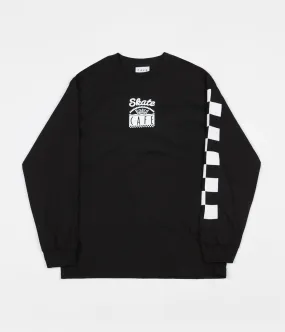 Skateboard Cafe Check Long Sleeve T-Shirt - Black / White