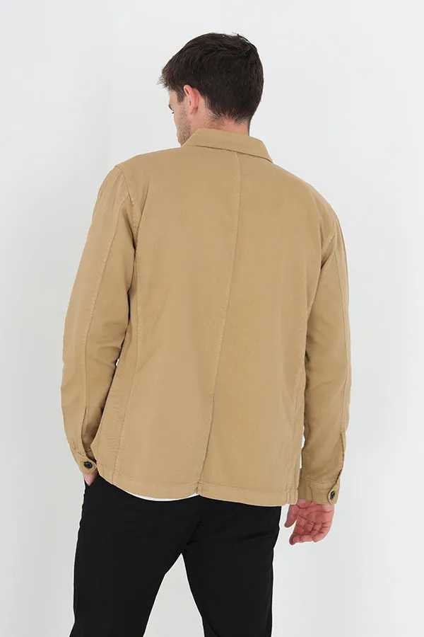 STONE CHEST POCKET DETAIL TWILL SHACKET