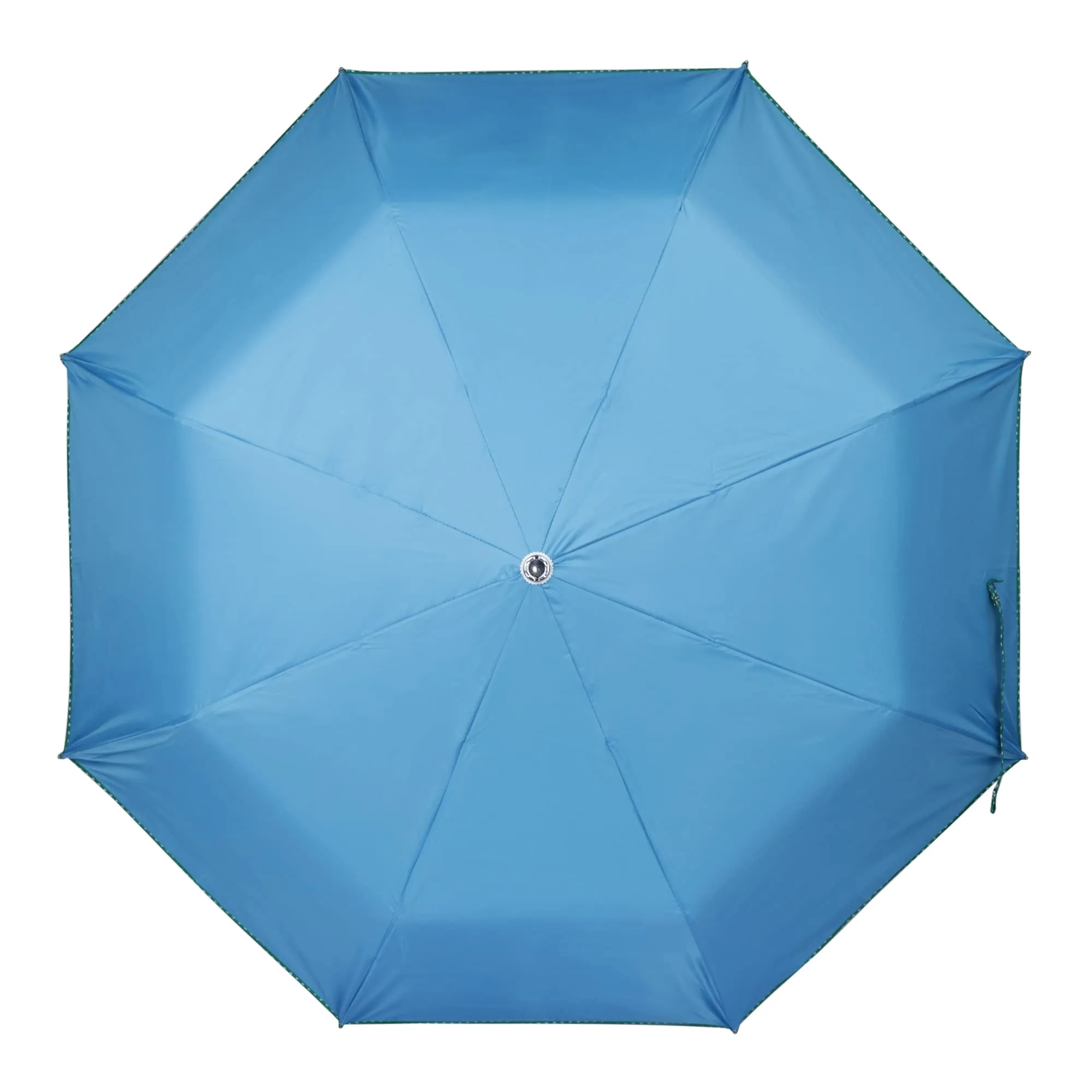 STRAUSS THE CLOWNFISH Umbrella Monochrome Series 3 Fold Auto Open Waterproof Water Repellent 190 T Polyester Double Coated Silver Lined Dotted Border Umbrellas For Men and Women (Skyblue)