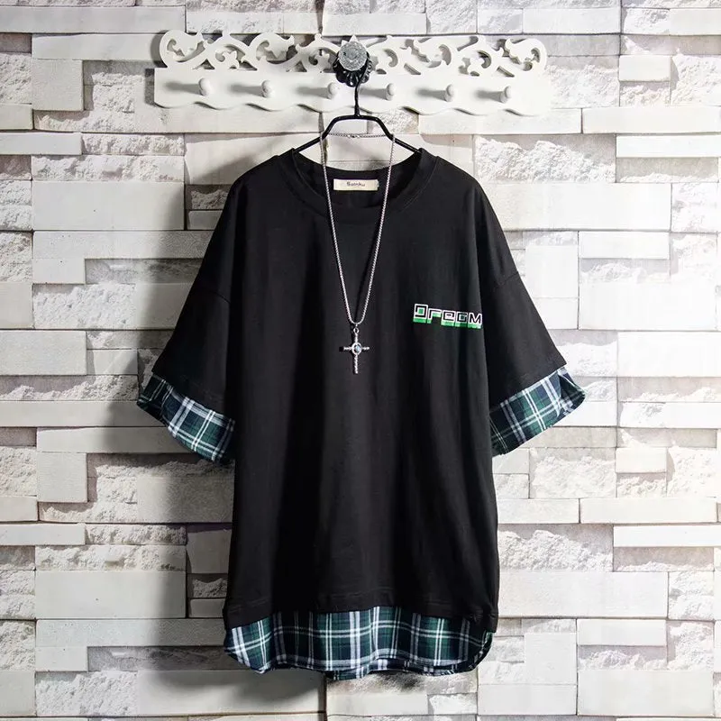 Summer Korean Hip Hop Tshirt Streetwear Tops Casual Oversized Zipper T-shirt Men&#39;s Clothing Cool Loose Punk Japan T Shirts Male