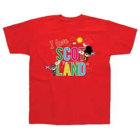 T-Shirt Childrens I Love Scotland Red