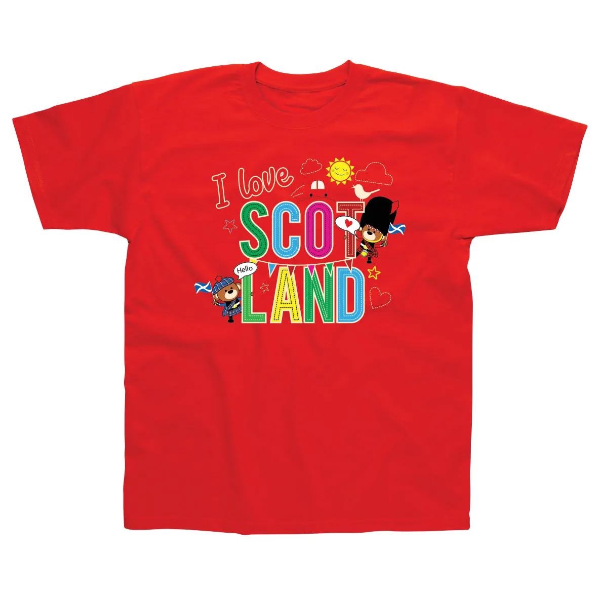 T-Shirt Childrens I Love Scotland Red