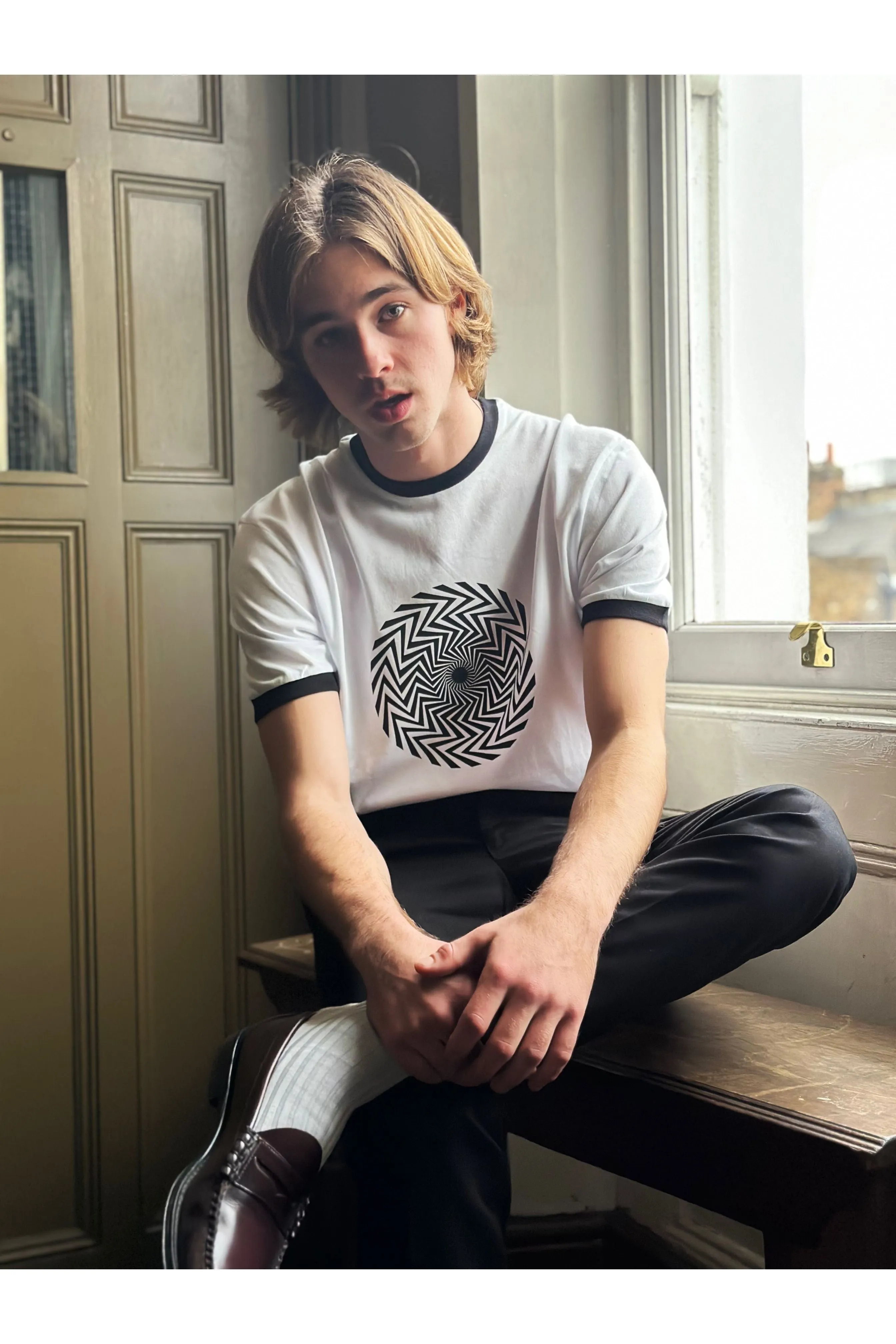 The Who x Modfather Clothing - TW/3013 Exclusive Black Spiral Ecru - T-Shirt