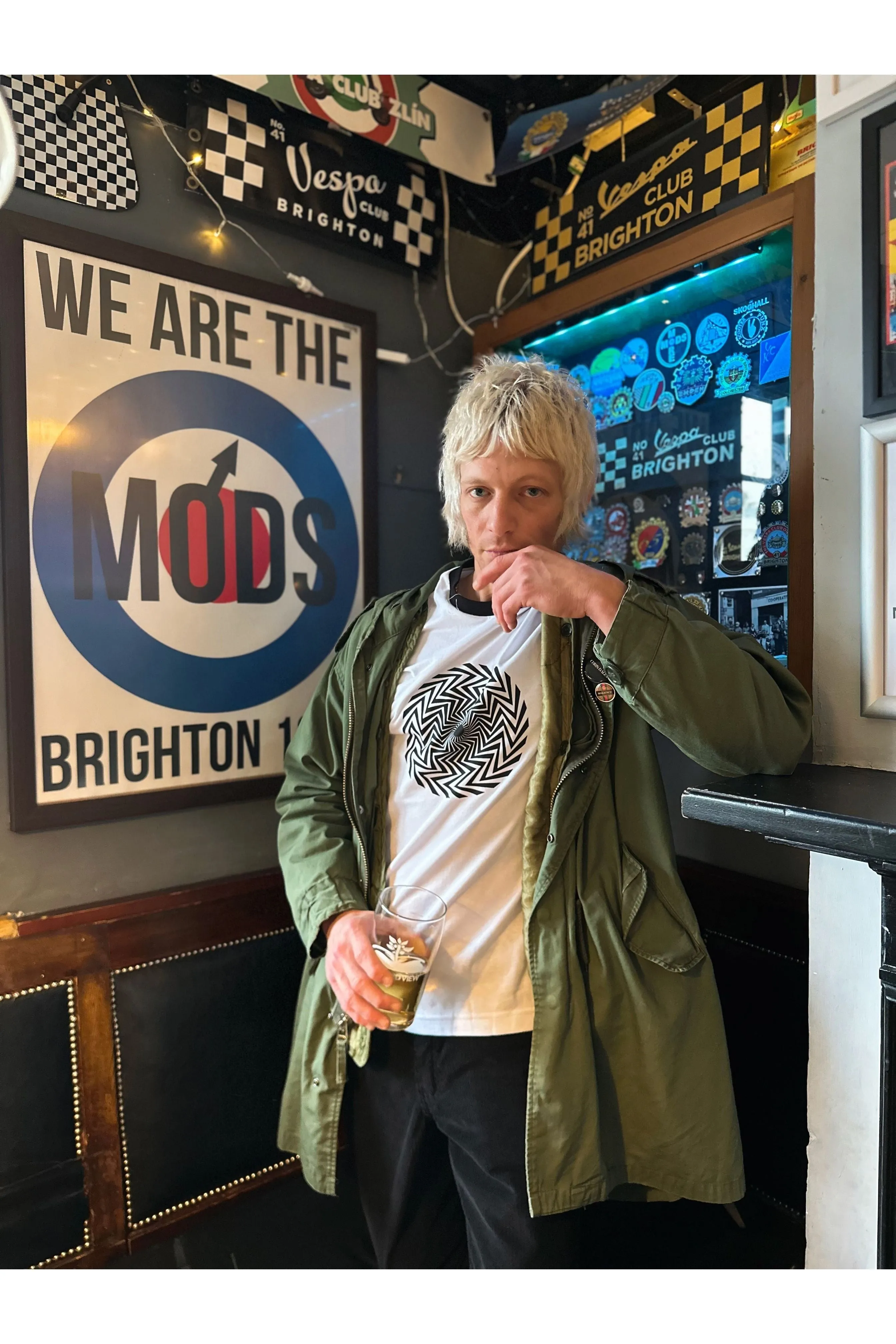 The Who x Modfather Clothing - TW/3013 Exclusive Black Spiral Ecru - T-Shirt