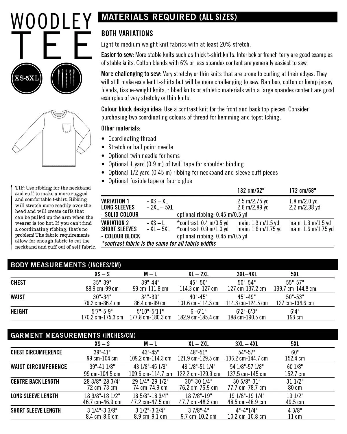Thread Theory Men's Woodley Tee PDF Pattern