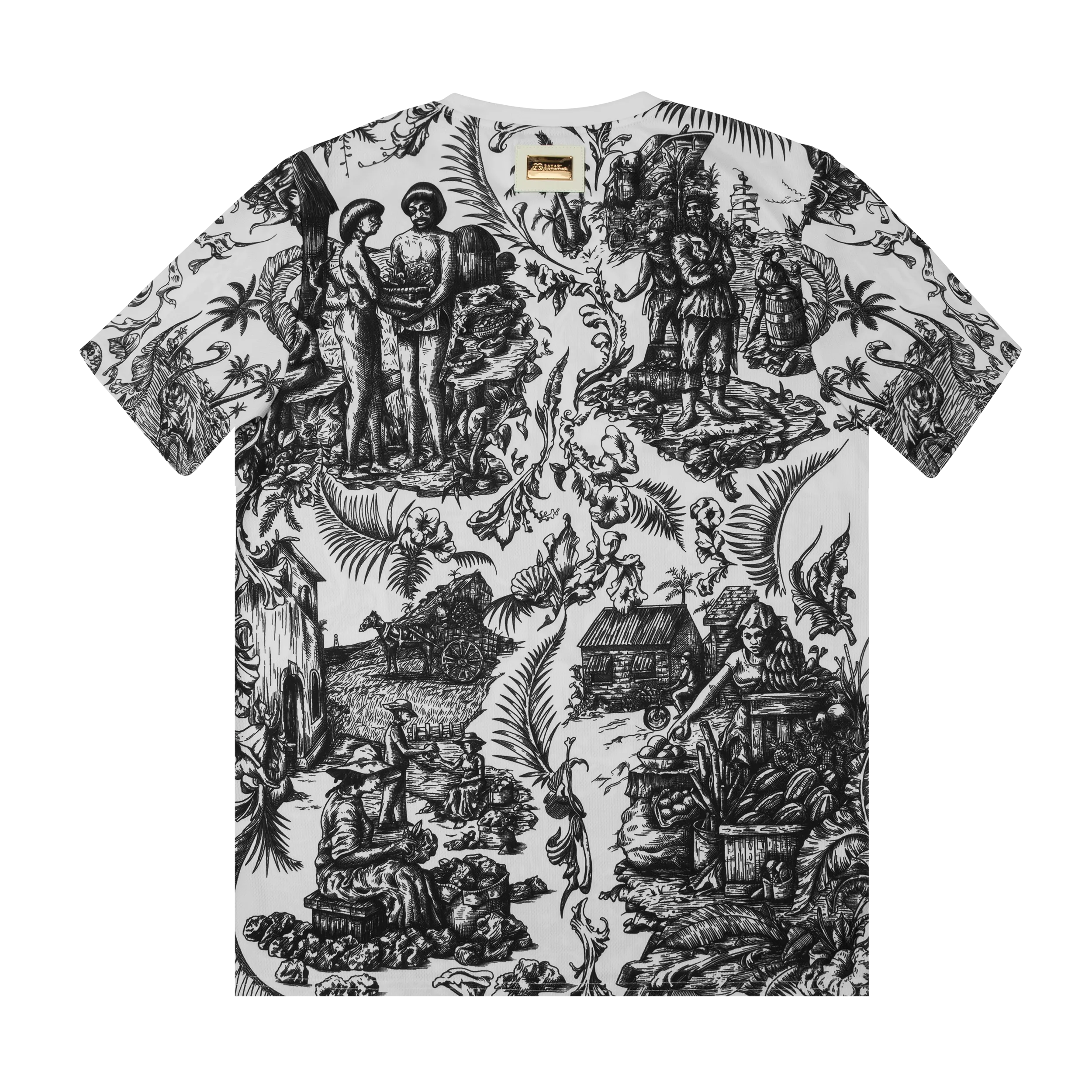 (V-NECK) UNISEX 50TH INDEPENDENCE TEE- MONOCHROME