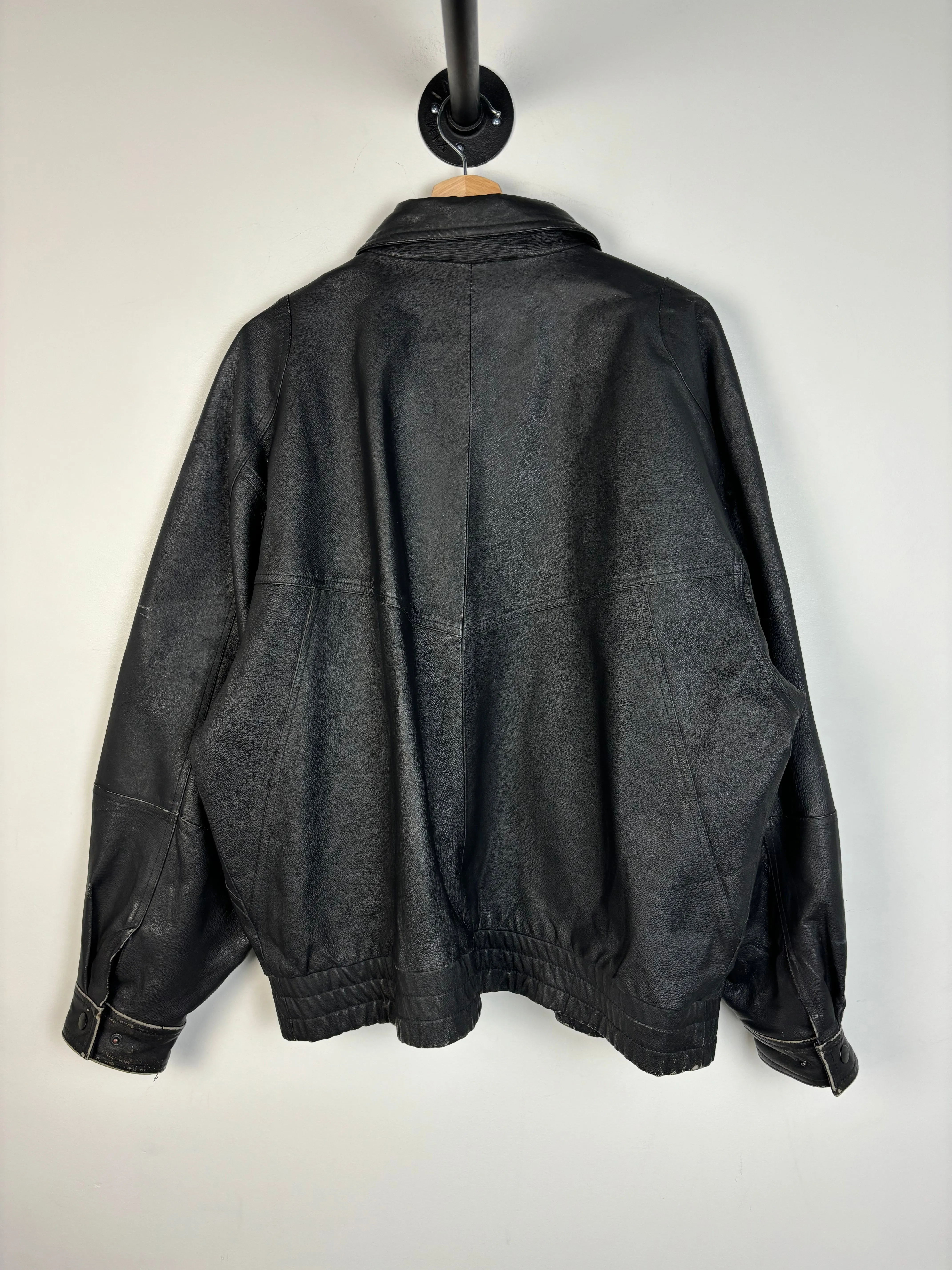 Vintage Y2K Black Leather Cropped Jacket