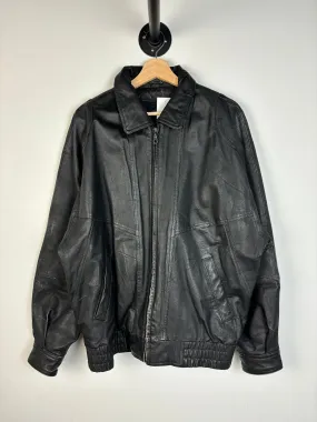 Vintage Y2K Black Leather Cropped Jacket