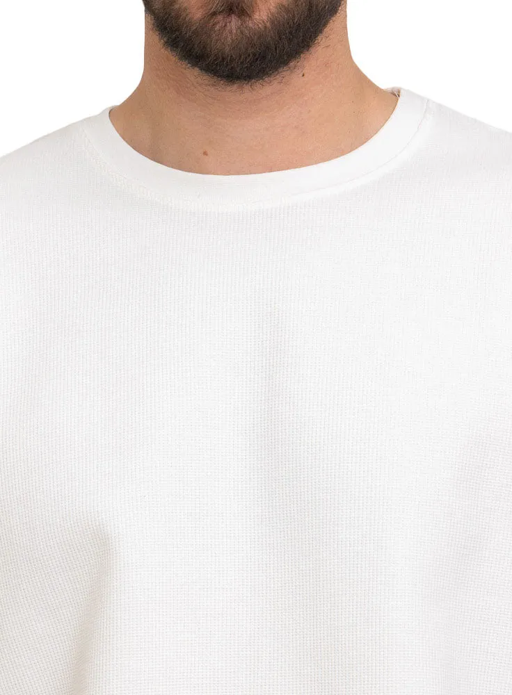 White V- Squares O.S Round T-Shirt