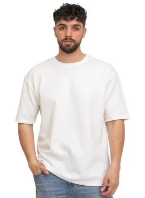 White V- Squares O.S Round T-Shirt