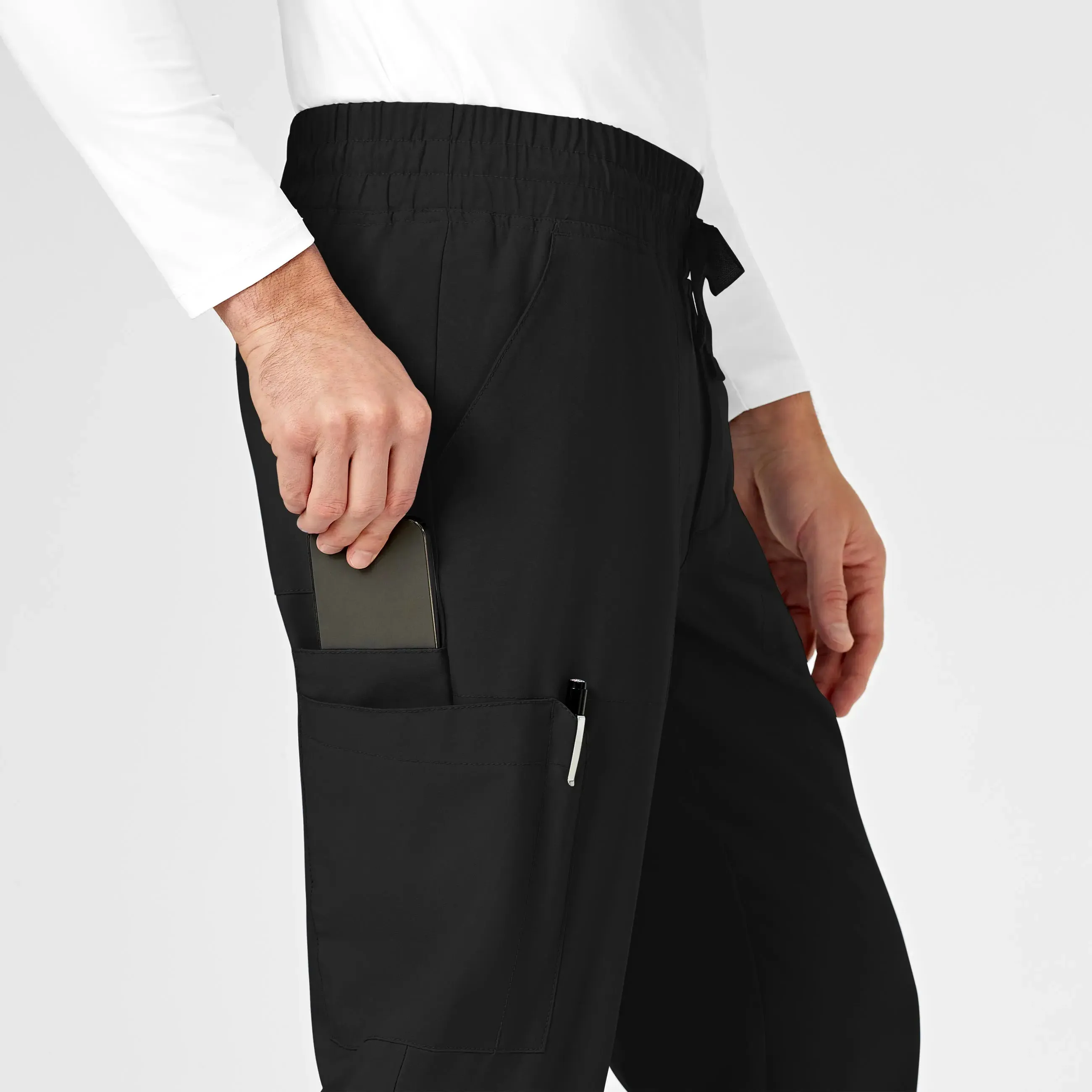 Wink Men's W123 Cargo Jogger Scrub Pant - Black