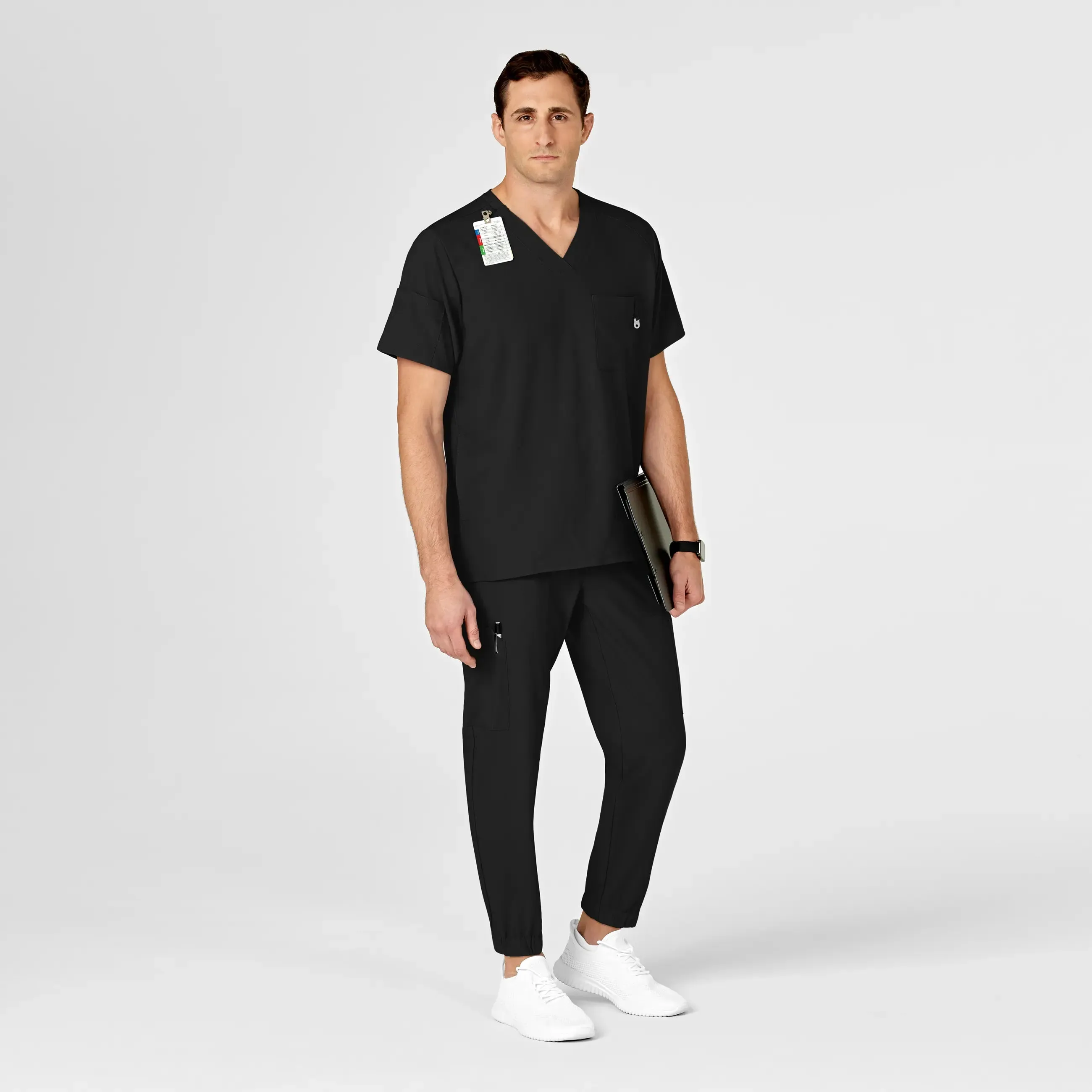 Wink Men's W123 Cargo Jogger Scrub Pant - Black