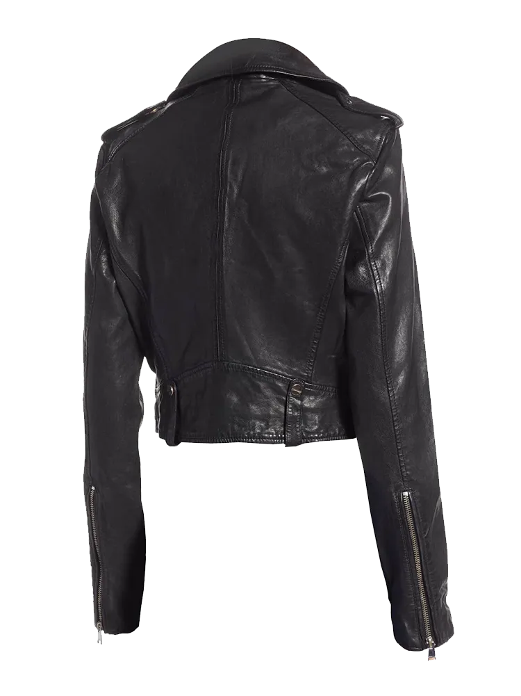 Women Biker Short Body Pure Leather Jacket By TJS