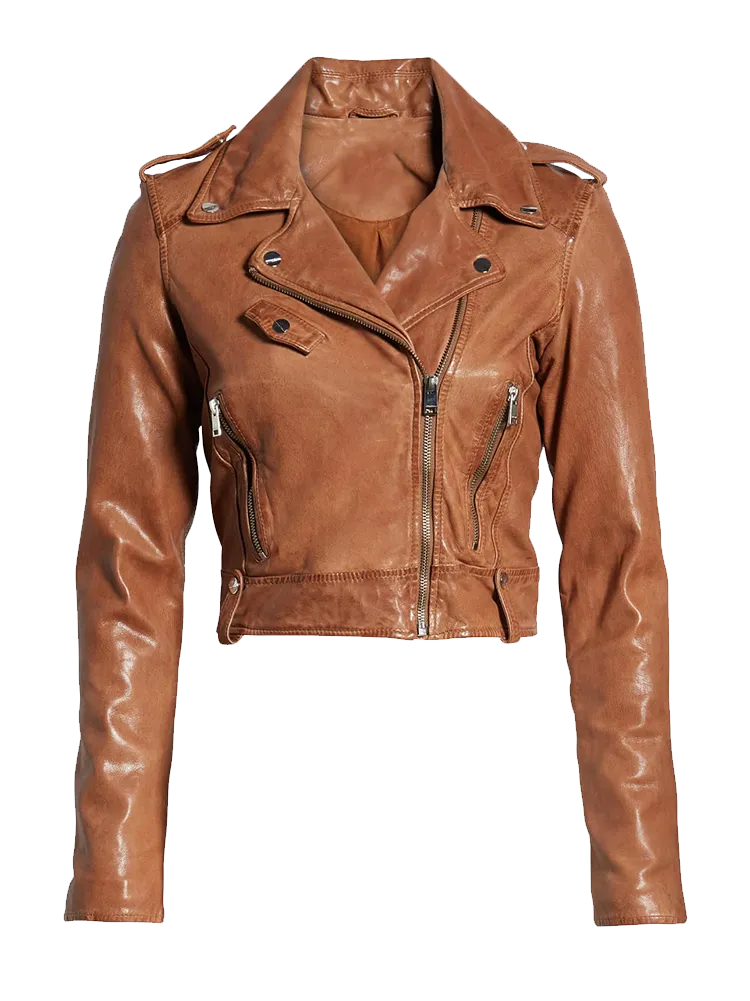 Women Biker Short Body Pure Leather Jacket By TJS
