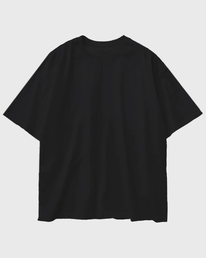 Womens Oversized Plain TShirt - Jet Black