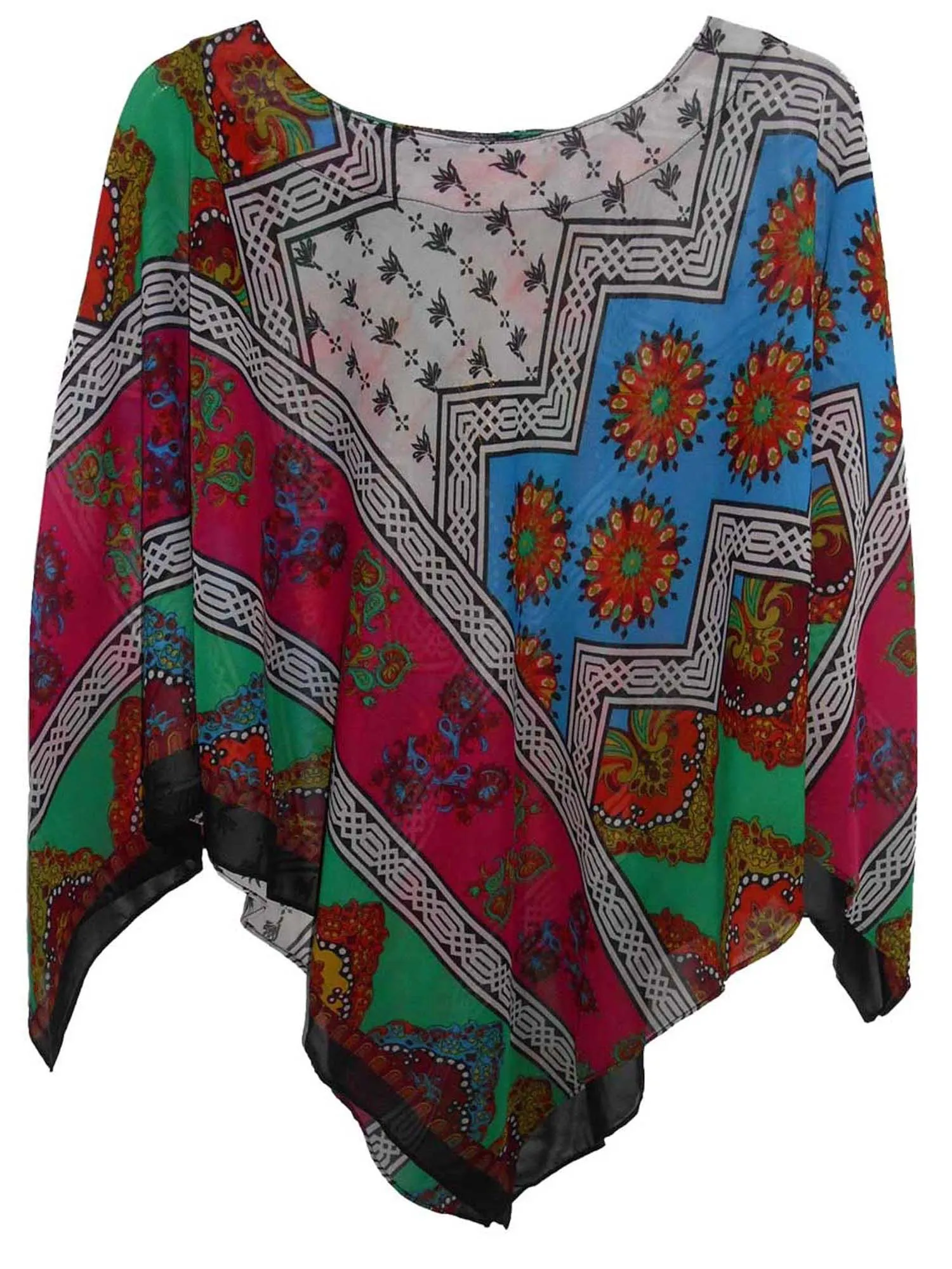 Women's Poncho, Floral Medley Print