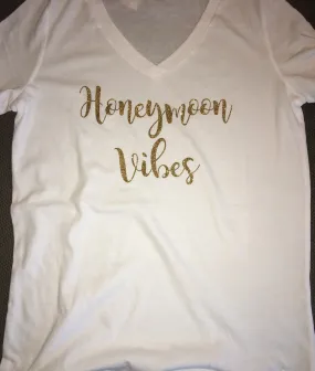 Women's Shirt, Honeymoon Vibes, Just Married