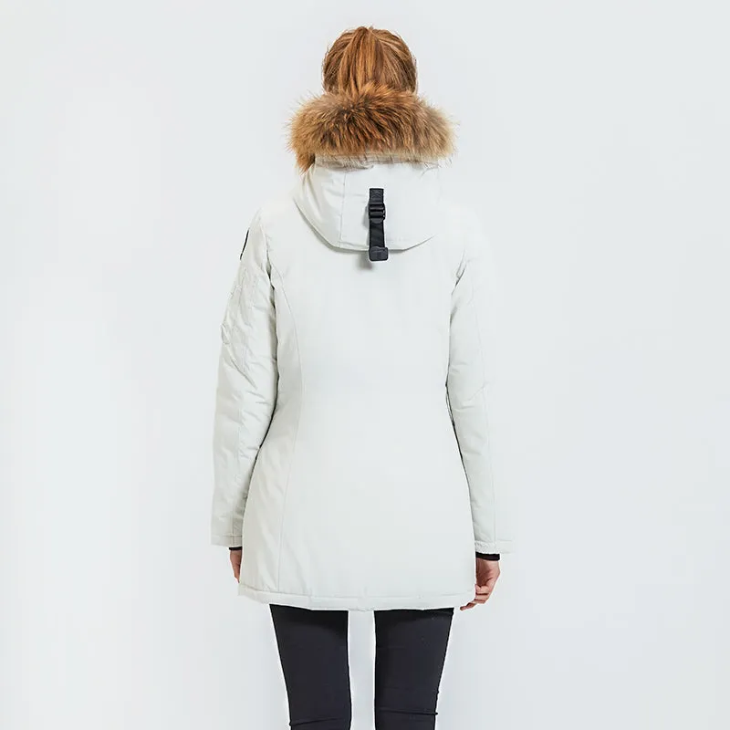 Women's Winter Casual Warm Padded Parka With Raccoon Fur