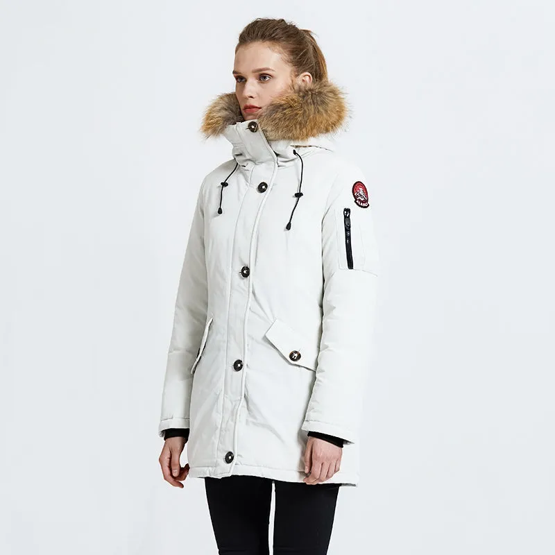 Women's Winter Casual Warm Padded Parka With Raccoon Fur